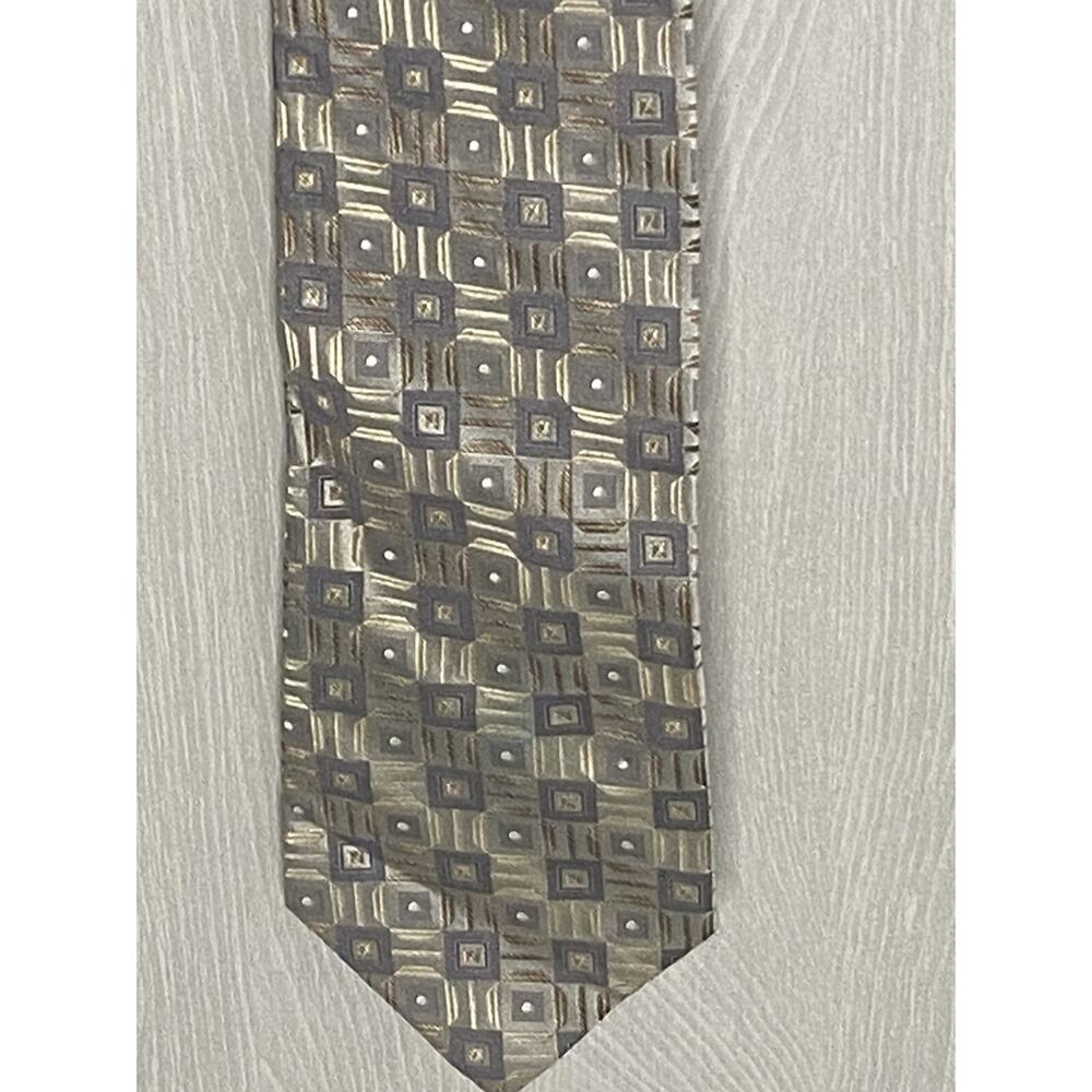 Men's Neck Tie Platinum Designs Silk L63" W3.5" Brown Tones